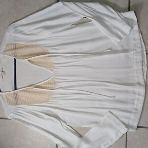 ELLA MOSS Womens Size S White and Cream Blouse